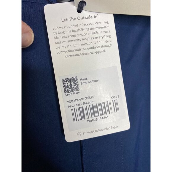 Mens Stio Environ Ski/Snowboard Pant XXL short Mountain Shadow Navy Waterproof - Picture 5 of 6